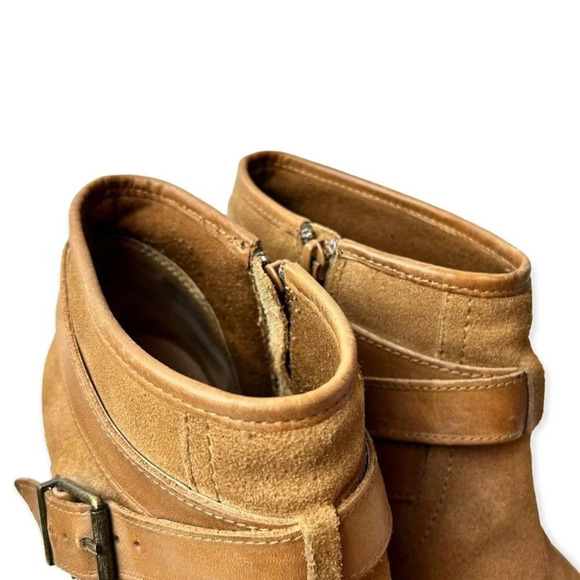 Arnold Churgin Brown Suede  Buckle Ankle Booties - Picture 5 of 8